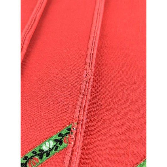 Set of 4 Red and Green Linen Cloth Table Napkins Vintage Christmas Table Decor - Picture 7 of 7
